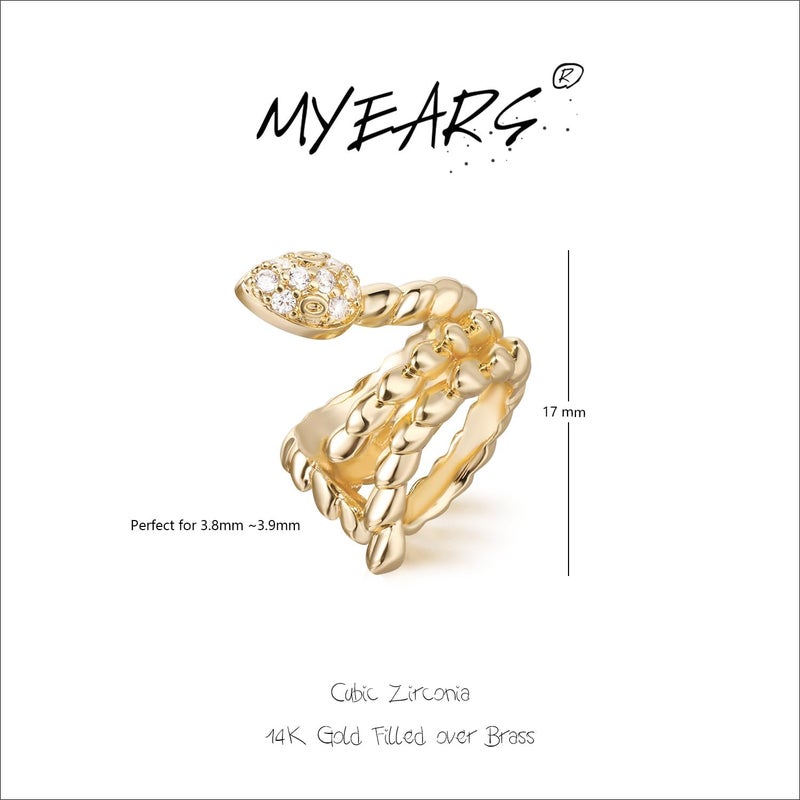 MYEARS Women Ear Cuff Earring Gold Non Pierced Ear Cartilage Clip on Wrap Hoop 14K Gold Filled Tiny Boho Beach Simple Minimalist Delicate Handmade Hypoallergenic Jewelry Gift-Sold as Single/Pair - Image 4